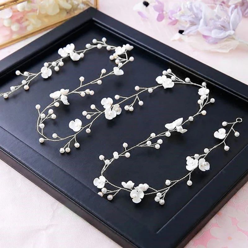 Elegant Floral Crystal Pearl Wedding Hairpin