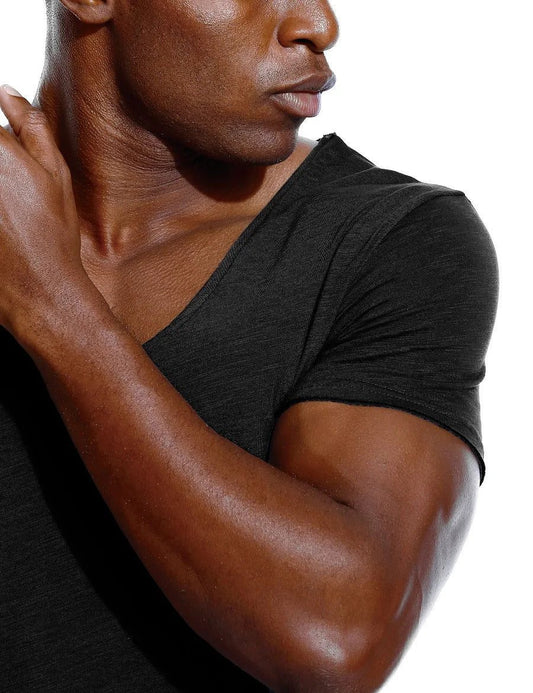 Men's Slim Fit Scoop Neck V-Neck T-Shirt