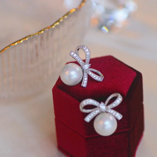 Luxury Bowknot Stud Earrings for Weddings