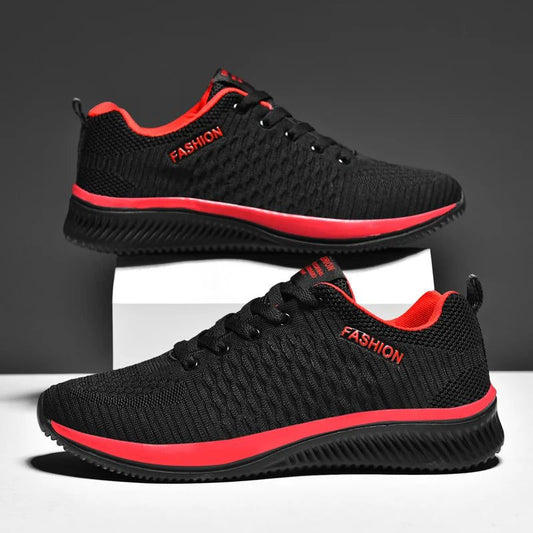 Affordable Breathable Black Red Running Shoes