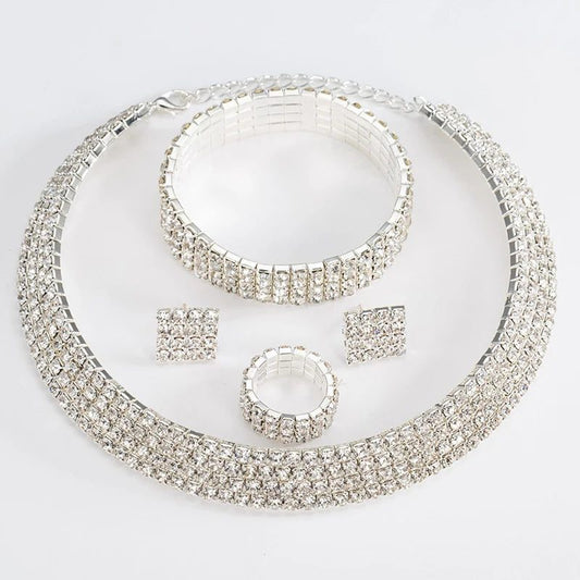 Classic Rhinestone Wedding Jewelry Set for Brides