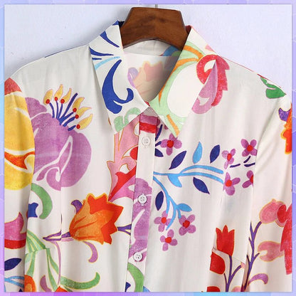 Chic Vintage Floral Midi Dress for Women