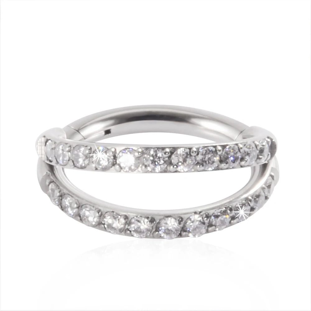 16G Surgical Steel Zircon Septum Clicker Jewelry