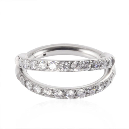 16G Surgical Steel Zircon Septum Clicker Jewelry