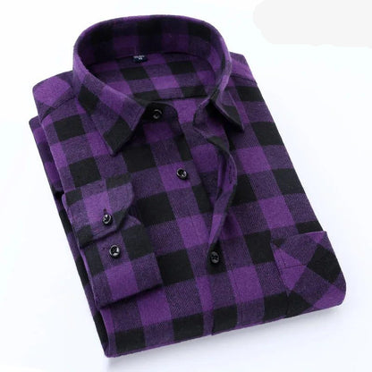 Men's Flannel Plaid Shirt for Autumn 2024
