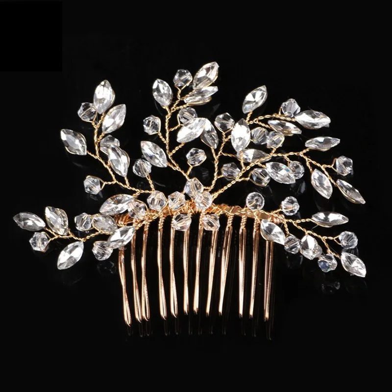 Elegant Floral Crystal Pearl Wedding Hairpin
