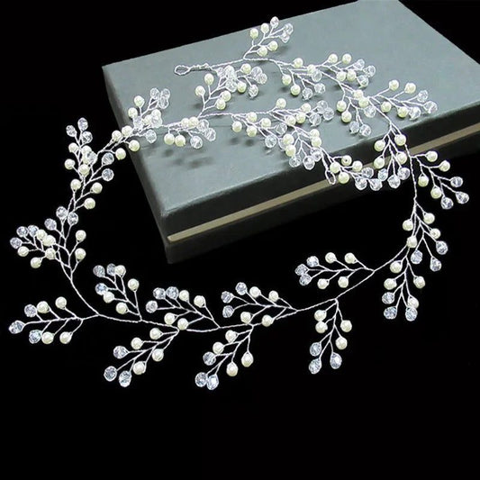 Elegant Floral Crystal Pearl Wedding Hairpin