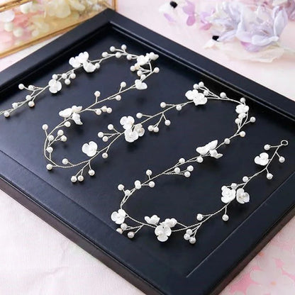Elegant Floral Crystal Pearl Wedding Hairpin