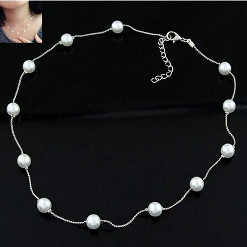 Elegant Simulated Pearl Necklace for Brides