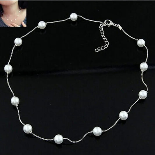 Elegant Simulated Pearl Necklace for Brides