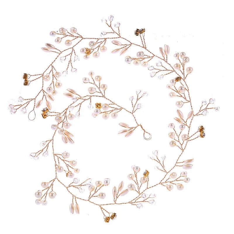 Elegant Floral Crystal Pearl Wedding Hairpin