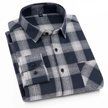 Men's Flannel Plaid Shirt for Autumn 2024