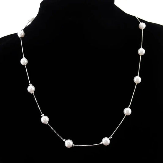 Elegant Simulated Pearl Necklace for Brides