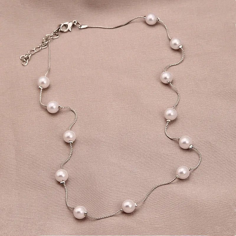Elegant Simulated Pearl Necklace for Brides