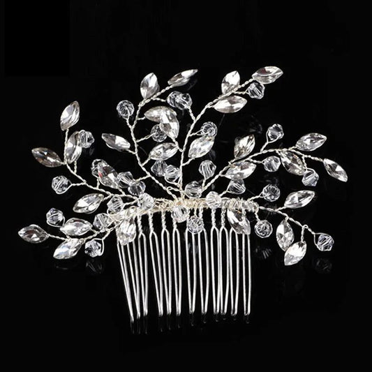 Elegant Floral Crystal Pearl Wedding Hairpin