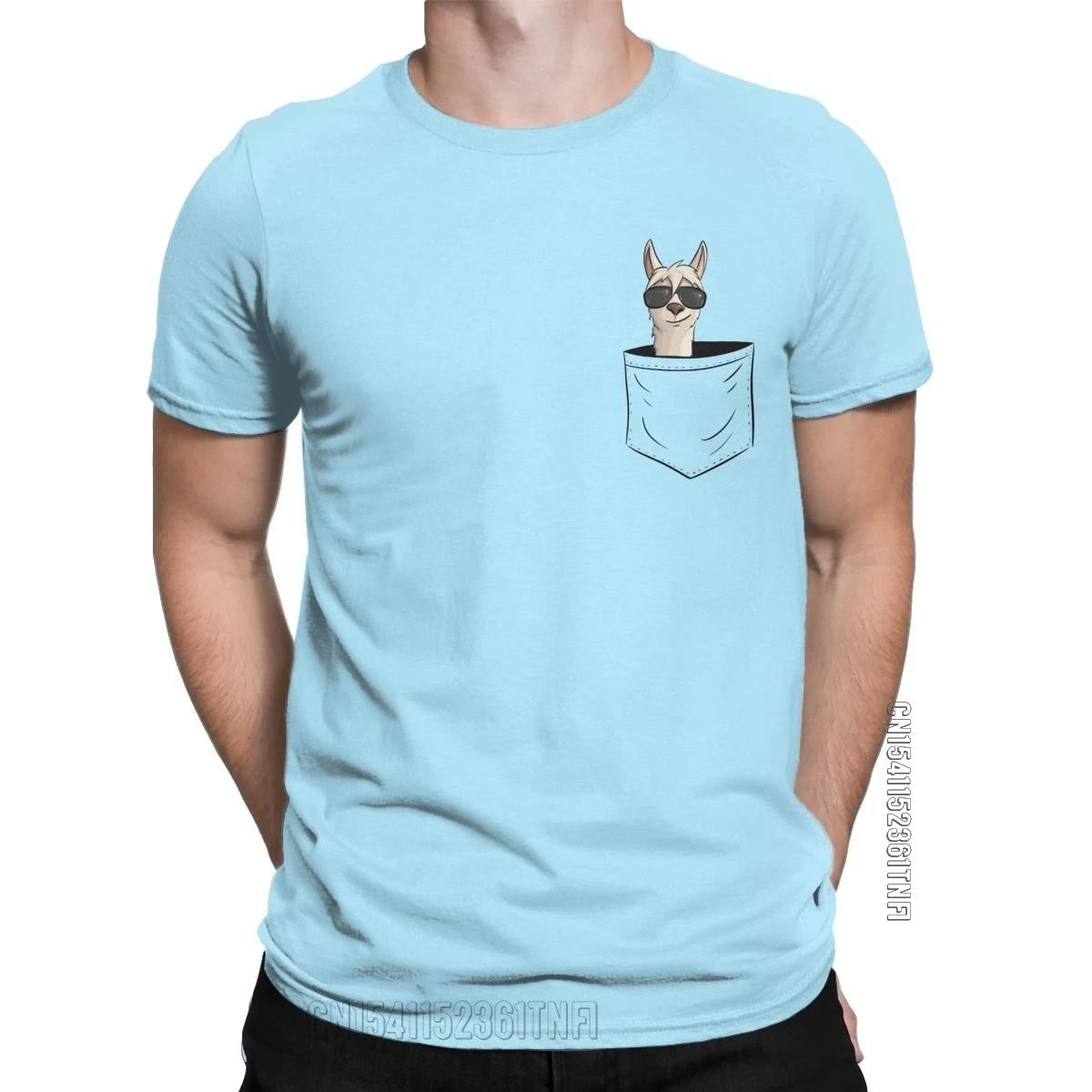 Cool Men's Alpaca Pocket T-Shirt with Sunglasses