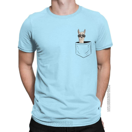 Cool Men's Alpaca Pocket T-Shirt with Sunglasses