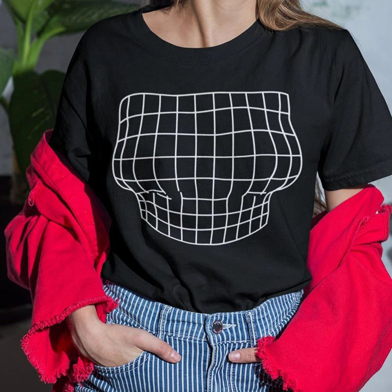 Funny 3D Printed Women's Optical Illusion T-Shirt