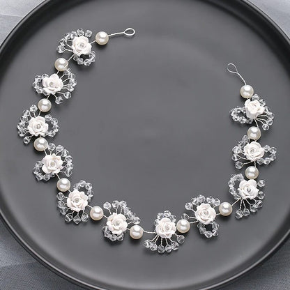 Handmade Silver Pearl Hair Bands for Weddings