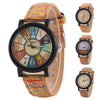 Stylish Unisex Quartz Watch with Wood Grain