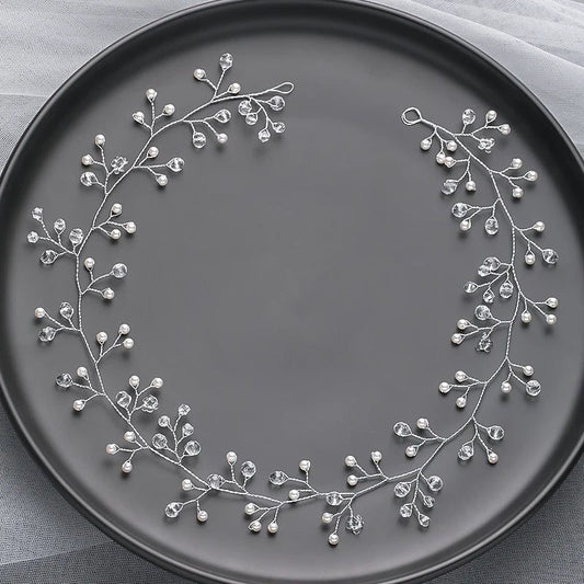 Handmade Silver Pearl Hair Bands for Weddings