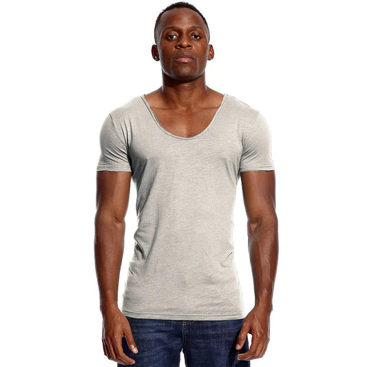 Men's Slim Fit Scoop Neck V-Neck T-Shirt
