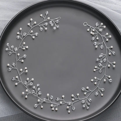 Handmade Silver Pearl Hair Bands for Weddings