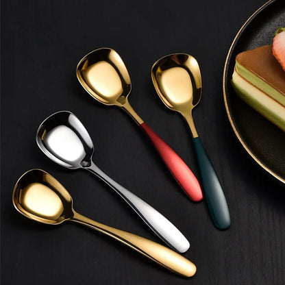 Stylish Stainless Steel Flat Bottom Soup Spoons