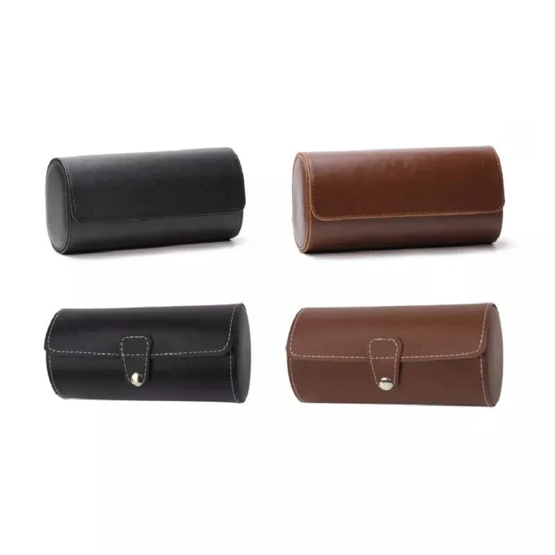Chic Vintage Leather Watch Travel Case