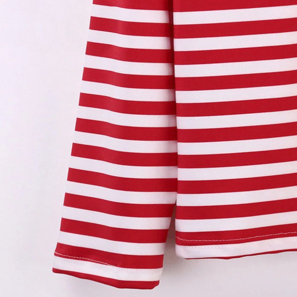 Trendy Red Striped Cotton T-Shirts for Women