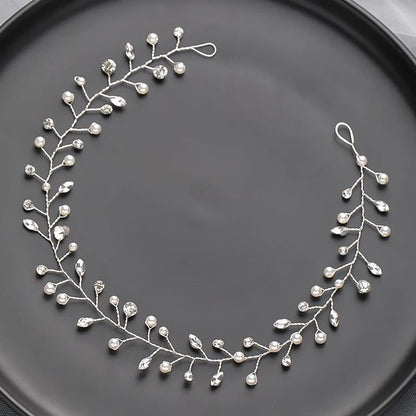 Handmade Silver Pearl Hair Bands for Weddings