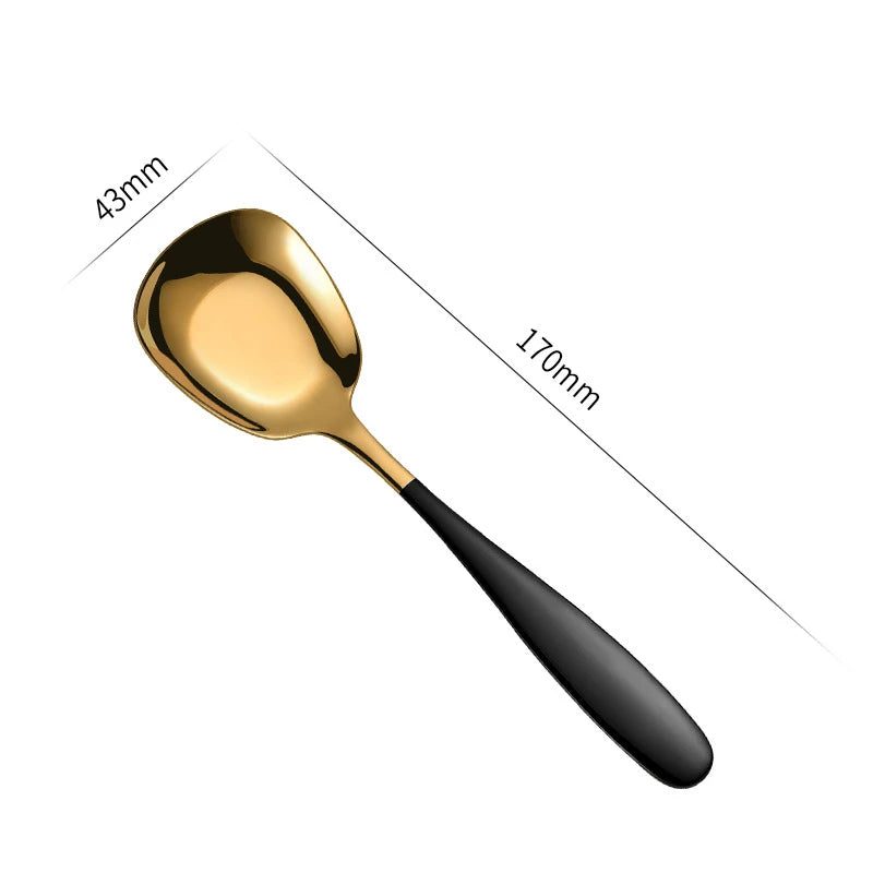 Stylish Stainless Steel Flat Bottom Soup Spoons