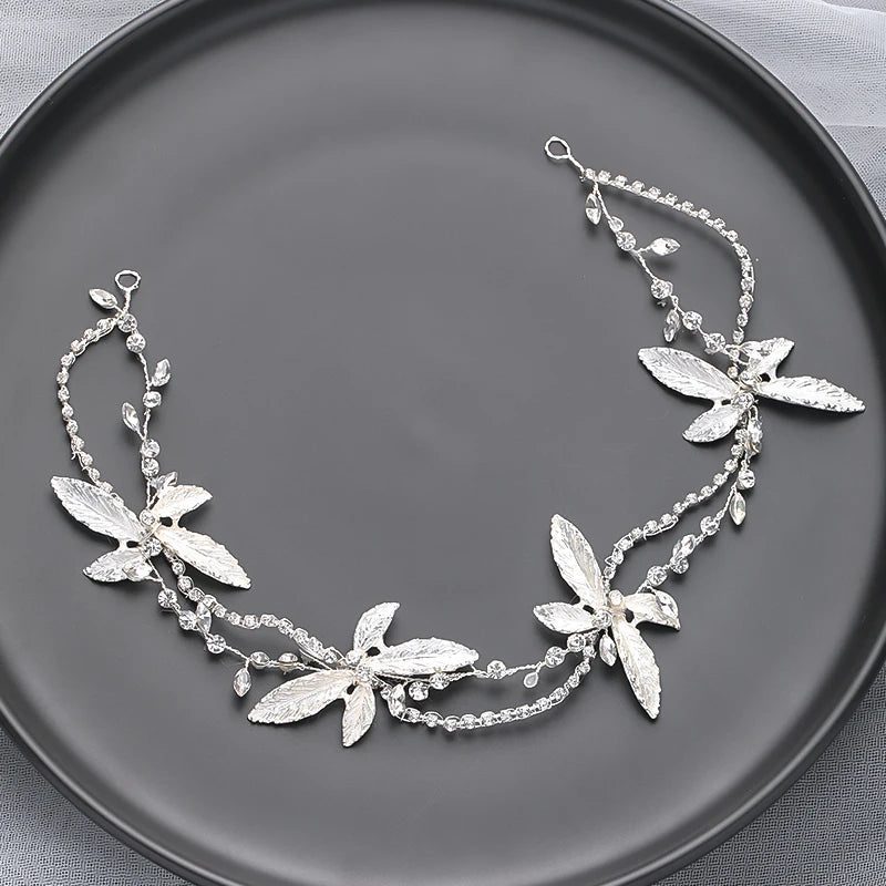 Handmade Silver Pearl Hair Bands for Weddings