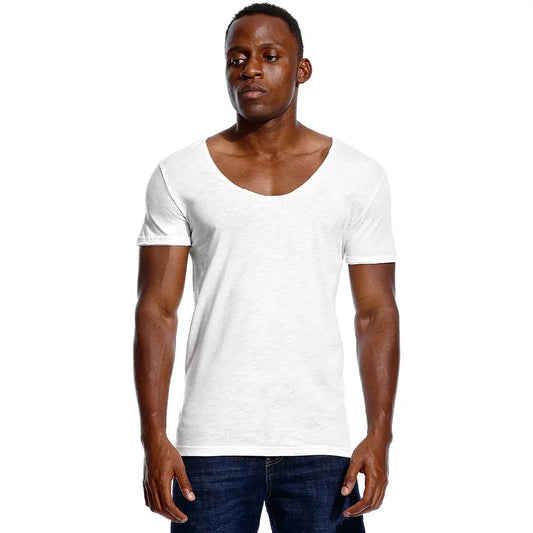 Men's Slim Fit Scoop Neck V-Neck T-Shirt