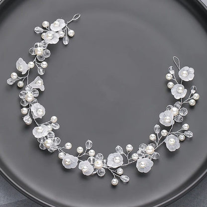 Handmade Silver Pearl Hair Bands for Weddings