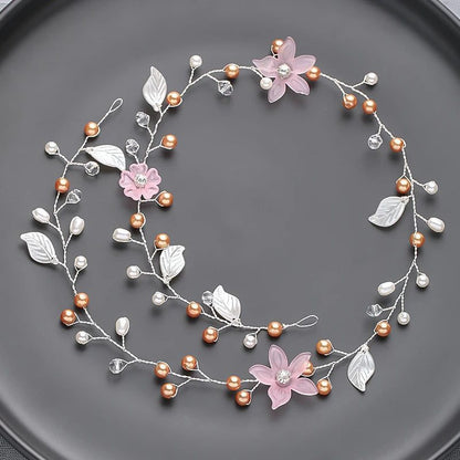 Handmade Silver Pearl Hair Bands for Weddings