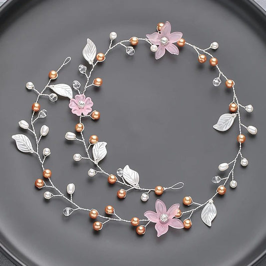 Handmade Silver Pearl Hair Bands for Weddings