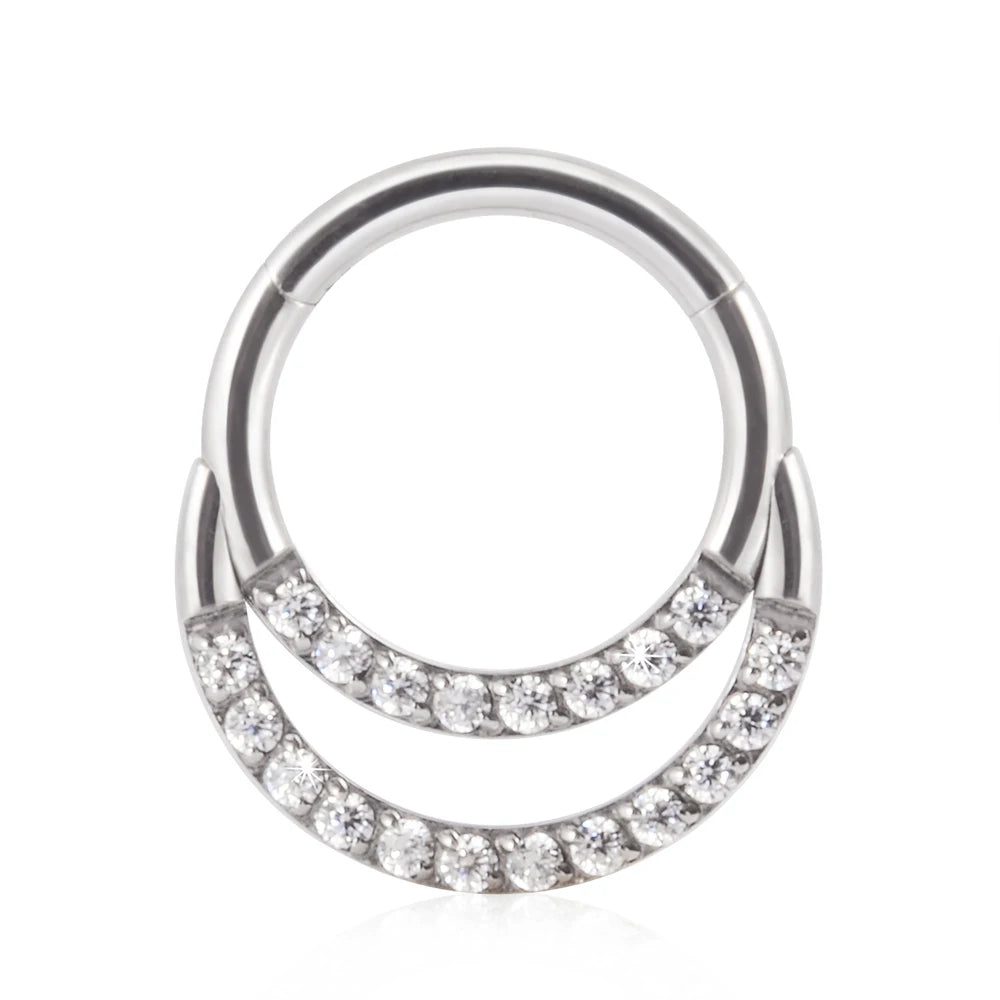 16G Surgical Steel Zircon Septum Clicker Jewelry