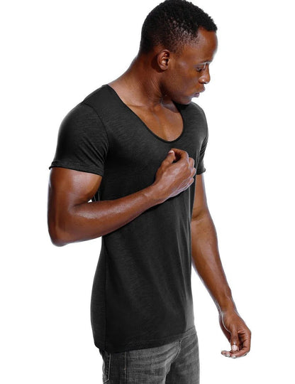Men's Slim Fit Scoop Neck V-Neck T-Shirt
