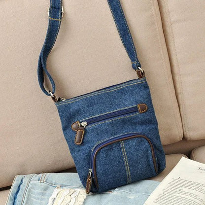 Adjustable Denim Crossbody Bag for Women