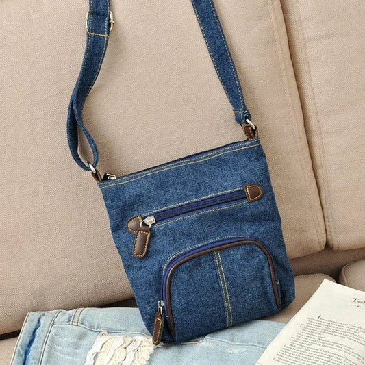 Adjustable Denim Crossbody Bag for Women
