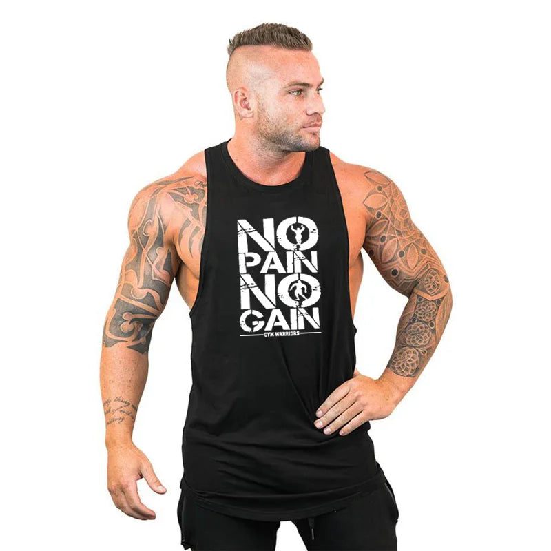 Men's Cotton Hooded Tank Top for Fitness