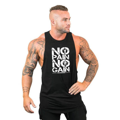 Men's Cotton Hooded Tank Top for Fitness