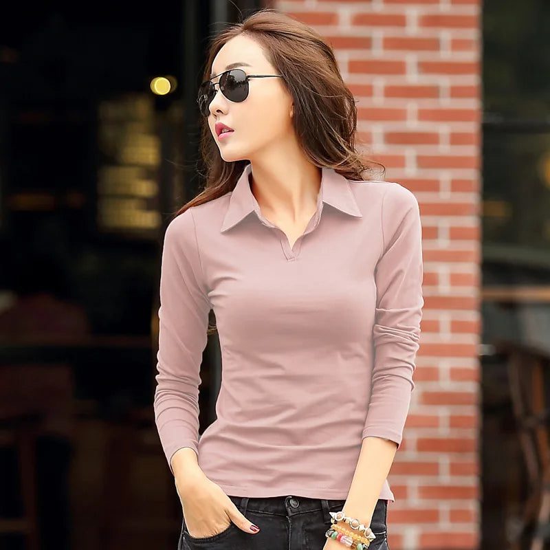 Trendy Long Sleeve Cotton T-Shirts for Women