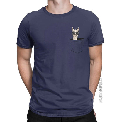 Cool Men's Alpaca Pocket T-Shirt with Sunglasses