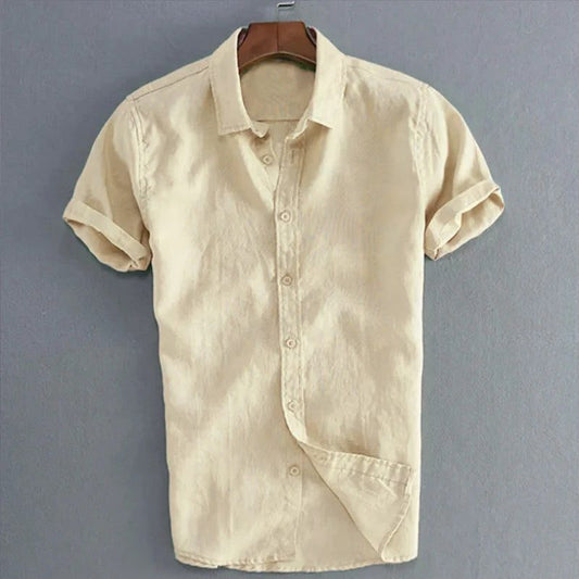 Men's Casual Short Sleeve Linen Shirt