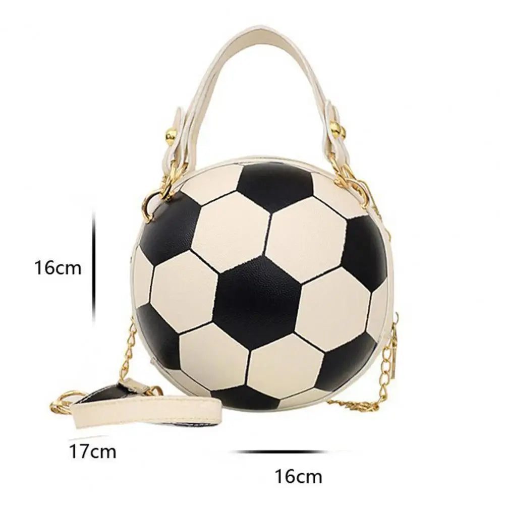 Chic Round Faux Leather Crossbody Handbag