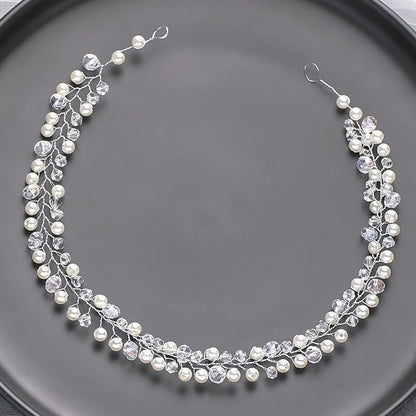 Handmade Silver Pearl Hair Bands for Weddings