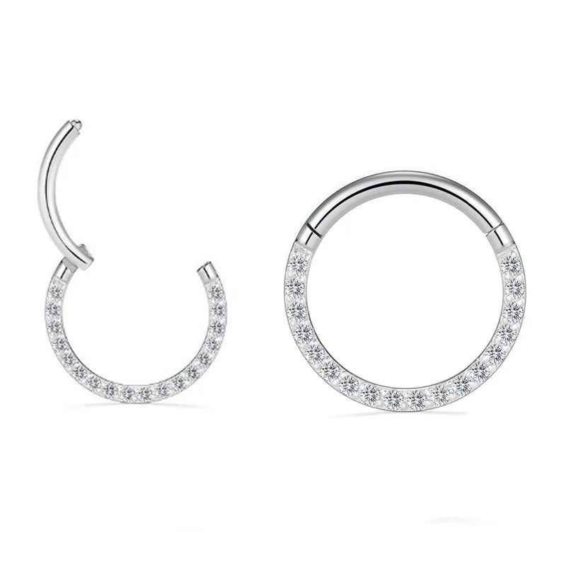 16G Surgical Steel Zircon Septum Clicker Jewelry