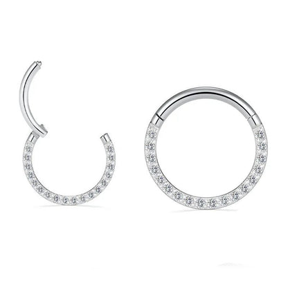 16G Surgical Steel Zircon Septum Clicker Jewelry